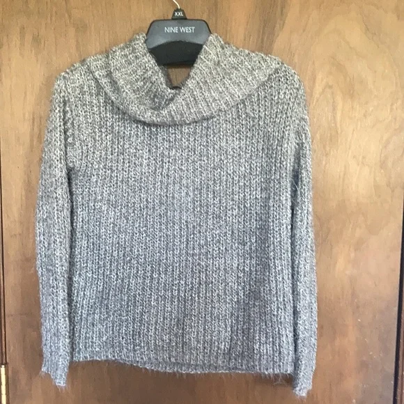 Last Call❌🌹$22ifbundle2 Premise soft cowlneck ribbed grey sweater w stretch  XS - Picture 5 of 14